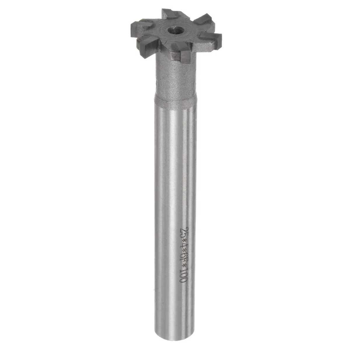 sourcing map T-Ranura Molienda Cortadores, 4mm Profundidad 25mm Corte Diámetro 12mm Vástago Tungsteno Carburo Punta 6 Flautas T Ranura Extremo Molino para Inoxidable Acero Cobre Aluminio