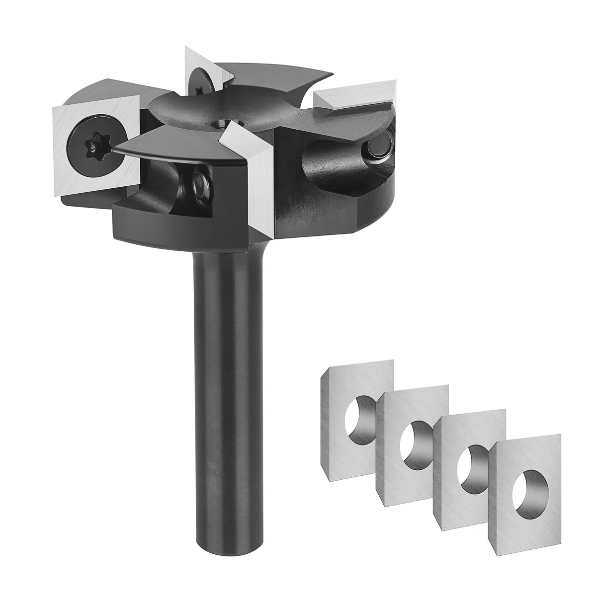 SpeTool Fresadora plana 8 mm eje 40 mm diámetro para fresado superior, 4 flautas CNC, cuchillas de carburo cementado