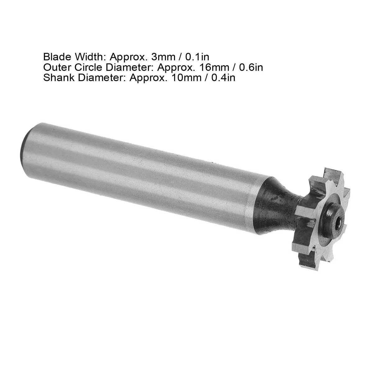 Broca ranura T, Alta durabilidad HSS, Chavetero semirredondo vástago recto, 3x16x10 mm para fresado industrial y talleres mecánicos