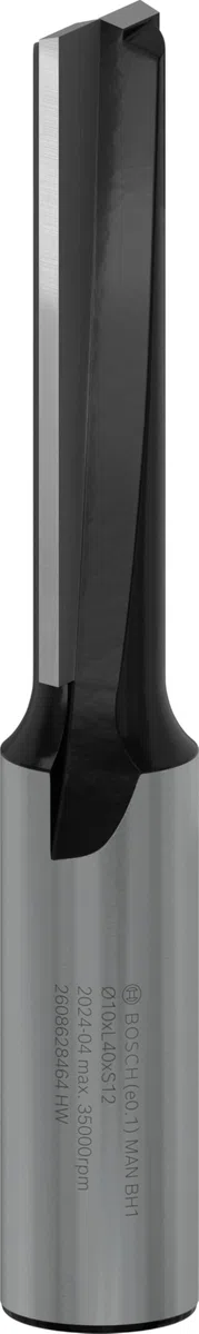 Bosch Professional 2 608 628 464 - Fresas de ranurar - 12 mm, D1 10 mm, L 40 mm, G 81 mm (pack de 1), Negro, Acero Inoxidable
