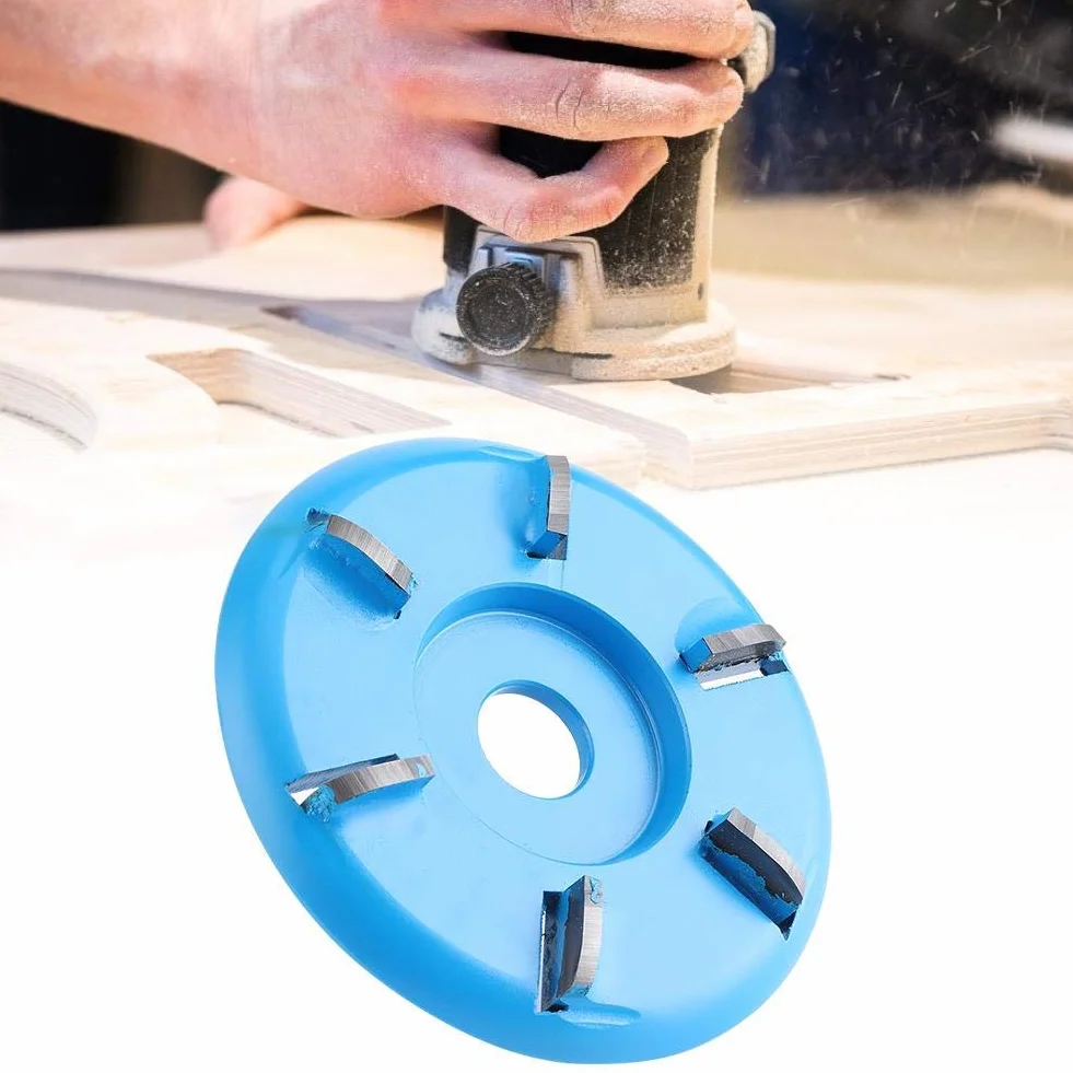 Fdit Seis Dientes Talla de Madera Disco Fresa Fresa Disco carpintería Placa de té Herramienta de Talla Pala de carpintería Pala Talla de Madera Mesa de té