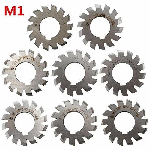 EsportsMJJ Módulo 1 Pa20 Alesaje 22M M #1-8 Cortador Espiral De La Fresadora del Engranaje del Hss 1