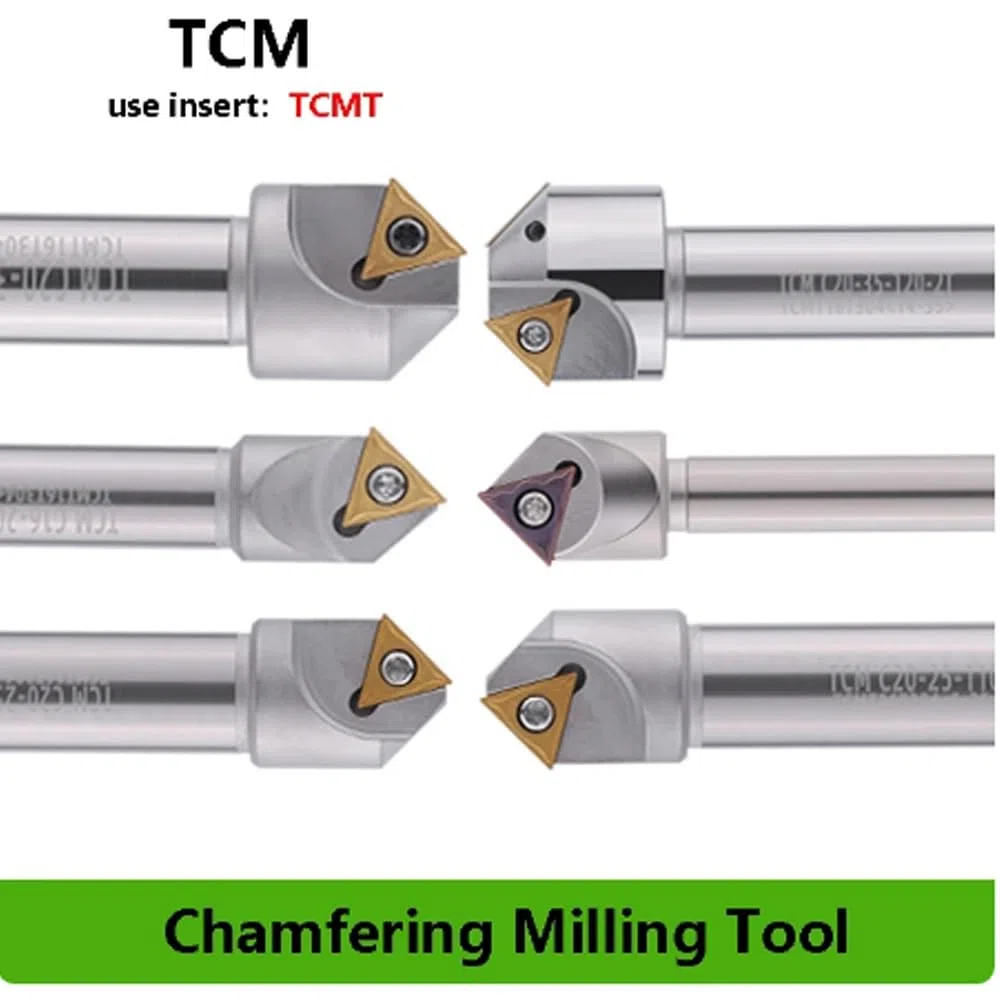Fresas para chaflanes，Fresas para madera TCM herramienta de chaflán de 45 grados 12 16 20 Mm C20-40-120 torno CNC fresa de acero de tungsteno fresa de extremo de inserción de carburo TCMT(C16 20 110)
