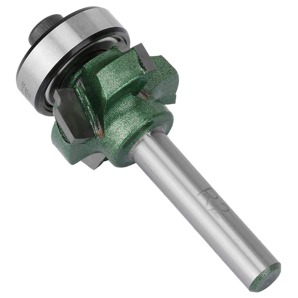 R1 / R2 / R3 Fresa para trabajar la madera 4 dientes Recorte Cortador Edge Trimmer Router Bit Tungsten Steel para recortar después del borde de la banda(1/4 * R2)