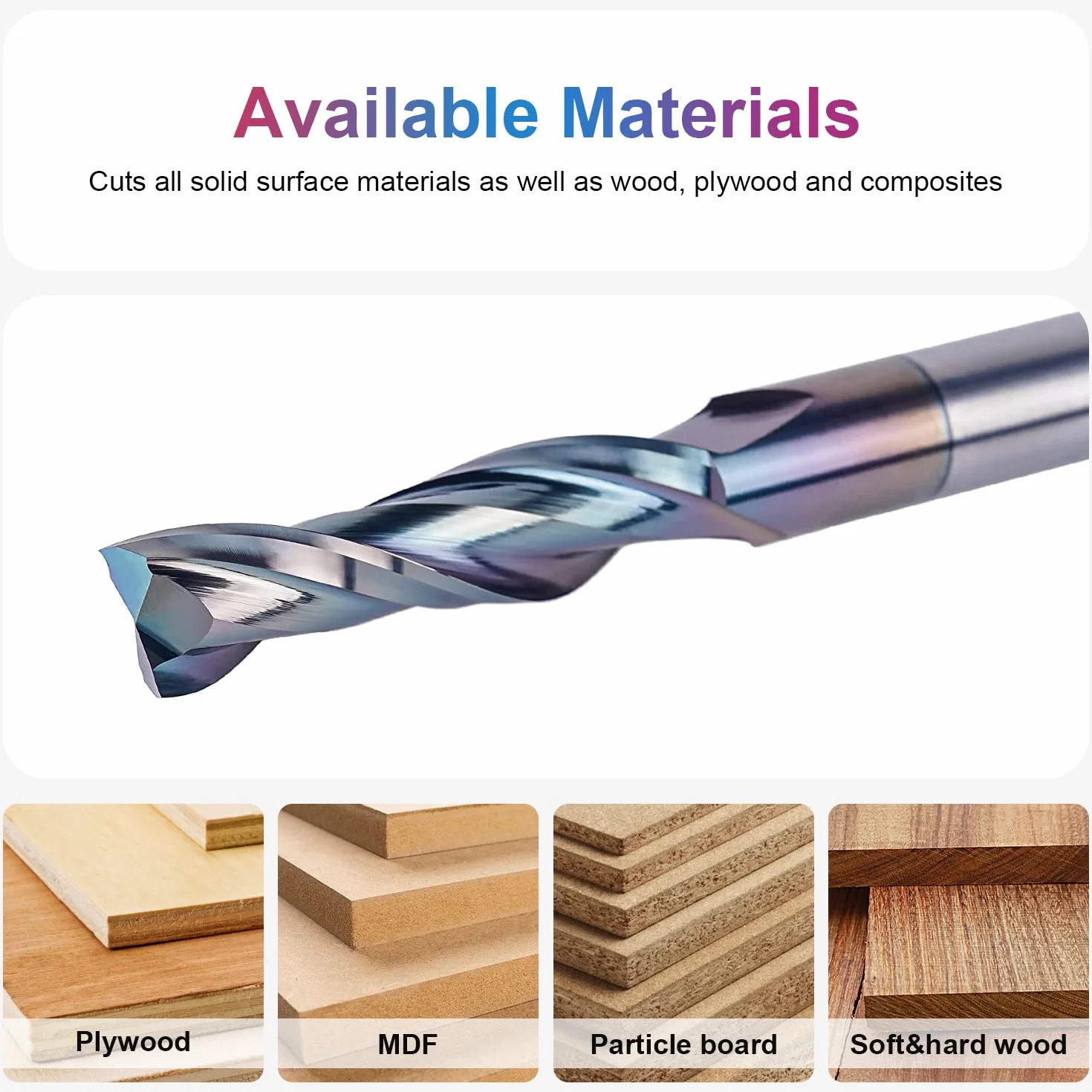 SpeTool Fresas para Madera 8 mm Fresa de Ranurar UP CUT Fresa Helicoidal HRC55 CNC Carburo Sólido Fresa Espiral Longitud de Corte 32mm con Revestimiento TAC Fresas de Corte para Cortar Madera
