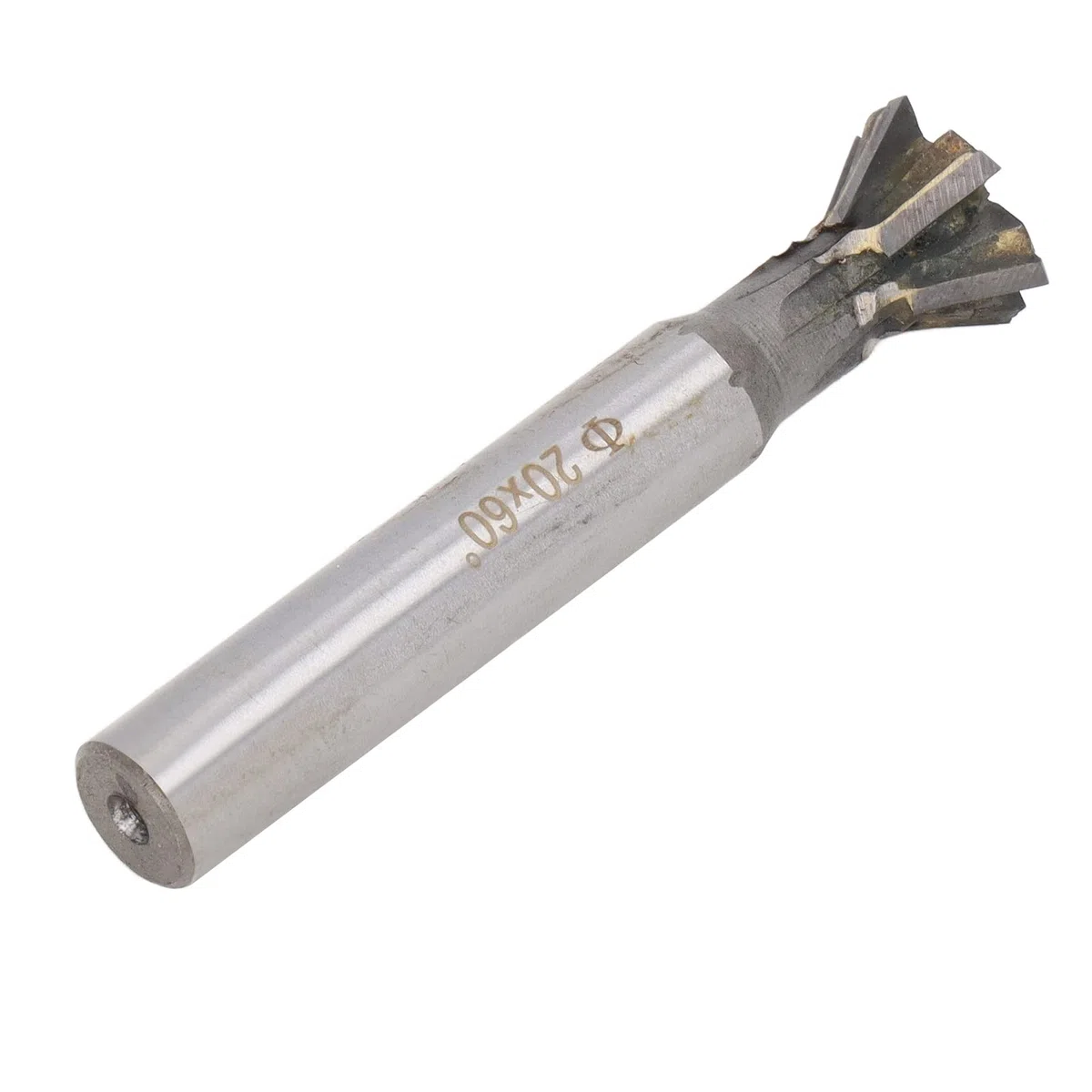 Fresa de Cola de Milano de 60 Grados, Fresa de Cola de Milano de Vástago Recto de Carburo de 20 Mm Y 6 Flautas para Acero Inoxidable Acero Aleado Acero Al Carbono Y Otros Materiales Metálicos