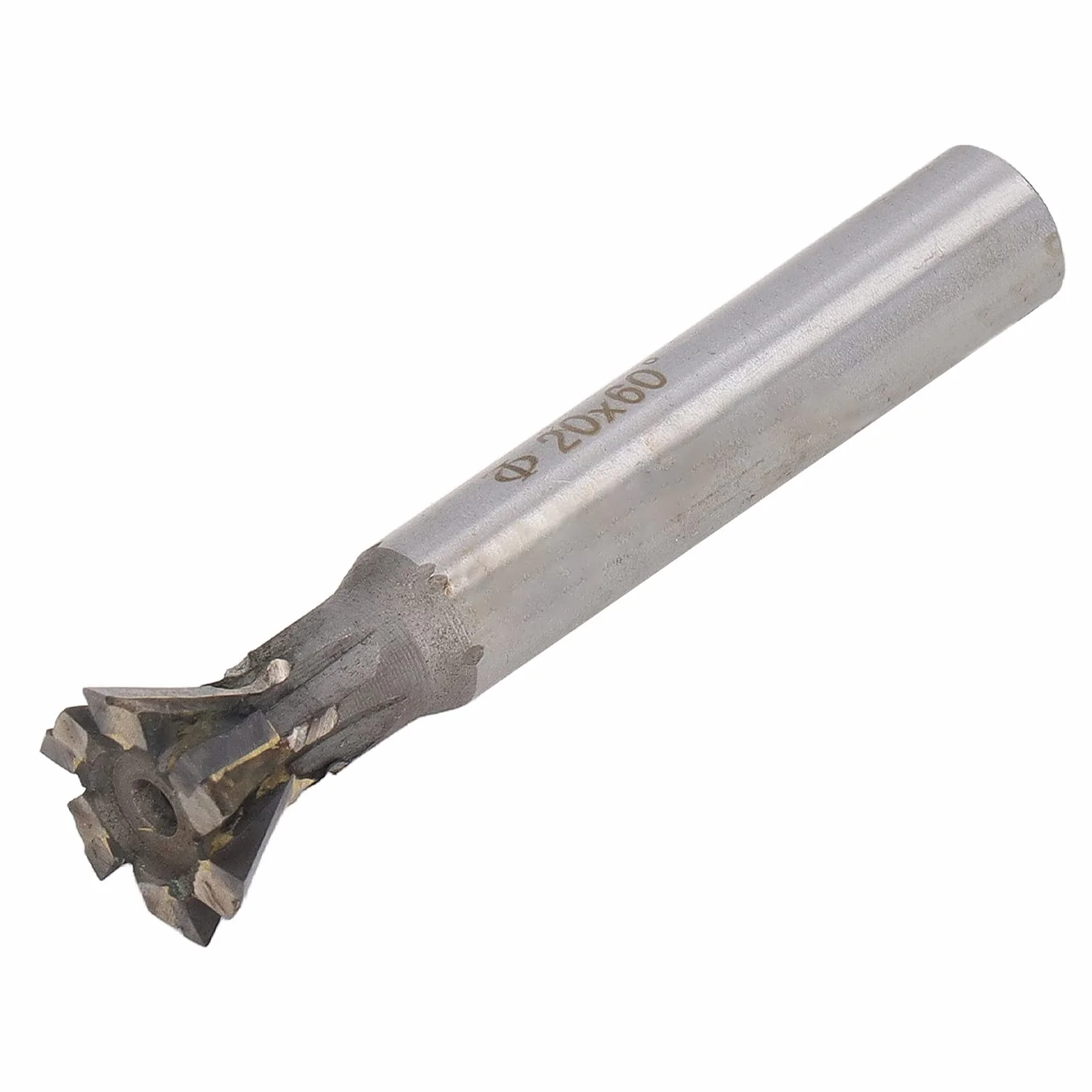Fresa de Cola de Milano de 60 Grados, Fresa de Cola de Milano de Vástago Recto de Carburo de 20 Mm Y 6 Flautas para Acero Inoxidable Acero Aleado Acero Al Carbono Y Otros Materiales Metálicos