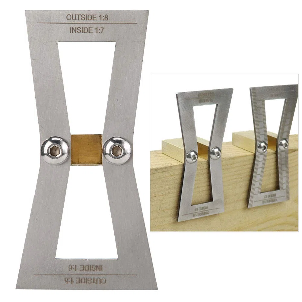 Herramienta de Cola de Milano, Regla de Cola de Milano Calibre de Cola de Milano de Acero Inoxidable Preciso para Empalmes de Placas para Conexión Rectangular para Reparación de Grietas(Sin escala)