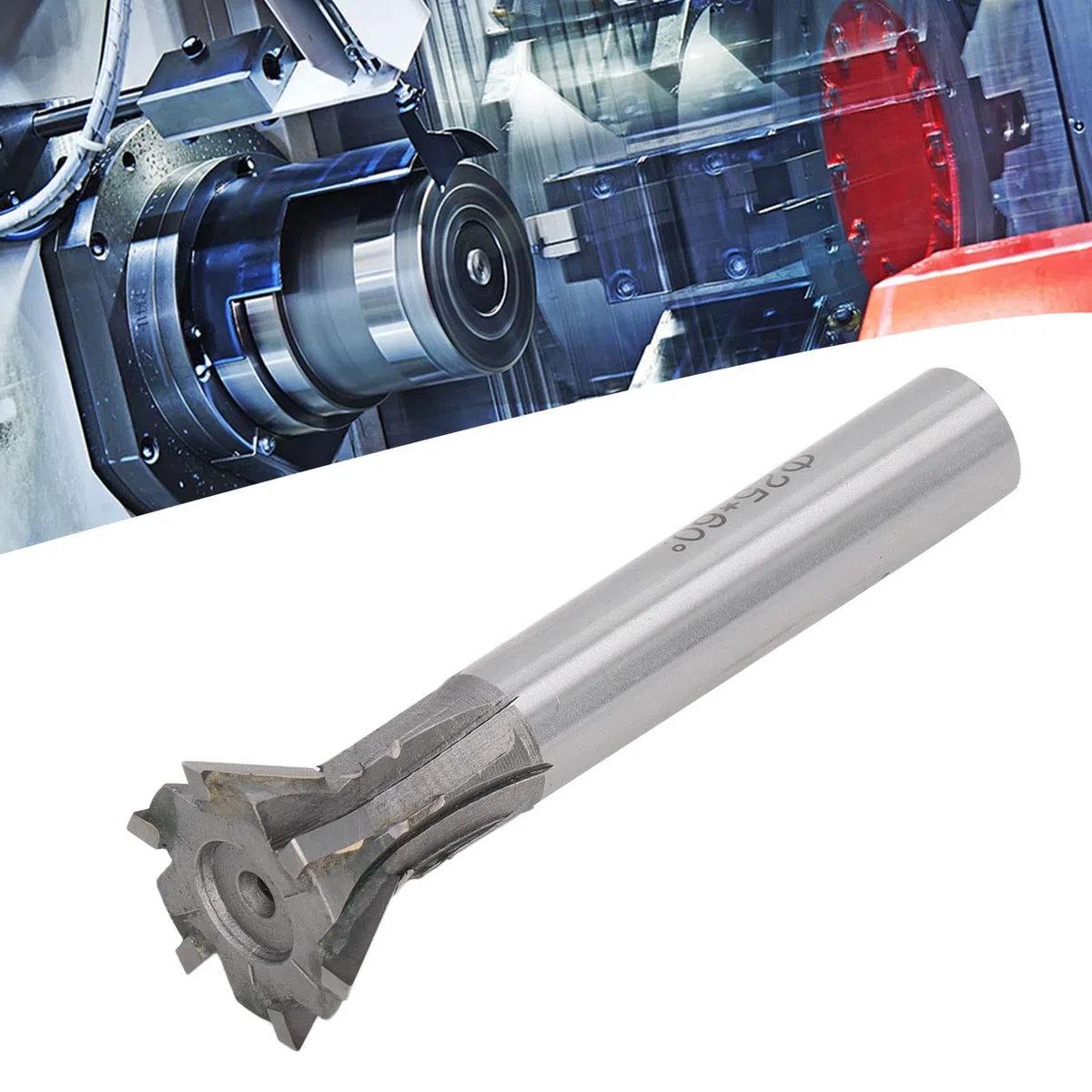 Vástago Recto de de Milano de 6 Flautas de de Milano de 25mm de Diámetro y 60 Grados para Torno