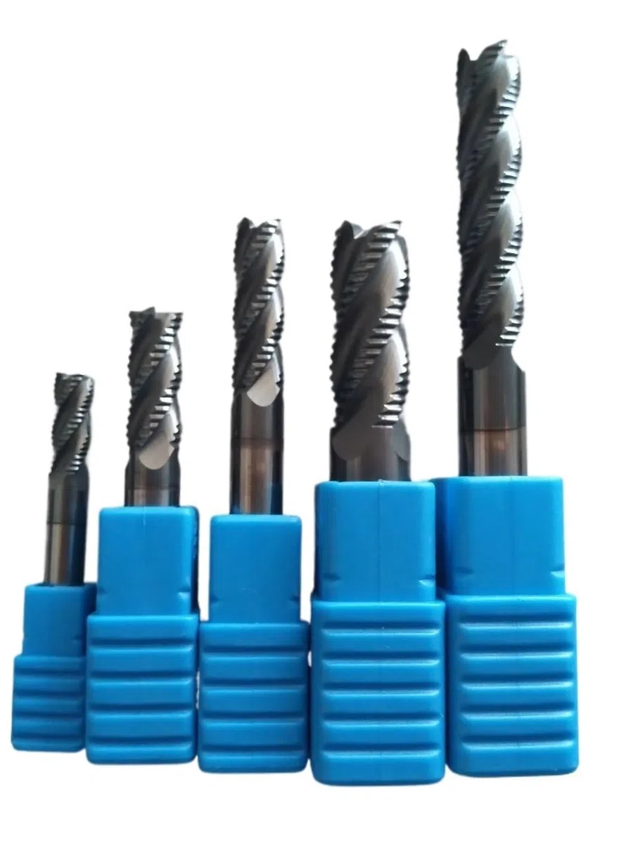 Vástago de 4mm, 6mm, 8mm, 10mm, 12mm, 4 flautas HRC45/55/60, fresa de extremo de desbaste, herramientas de fresado en espiral, fresas de maíz CNC(HRC60,D12x45x100L)