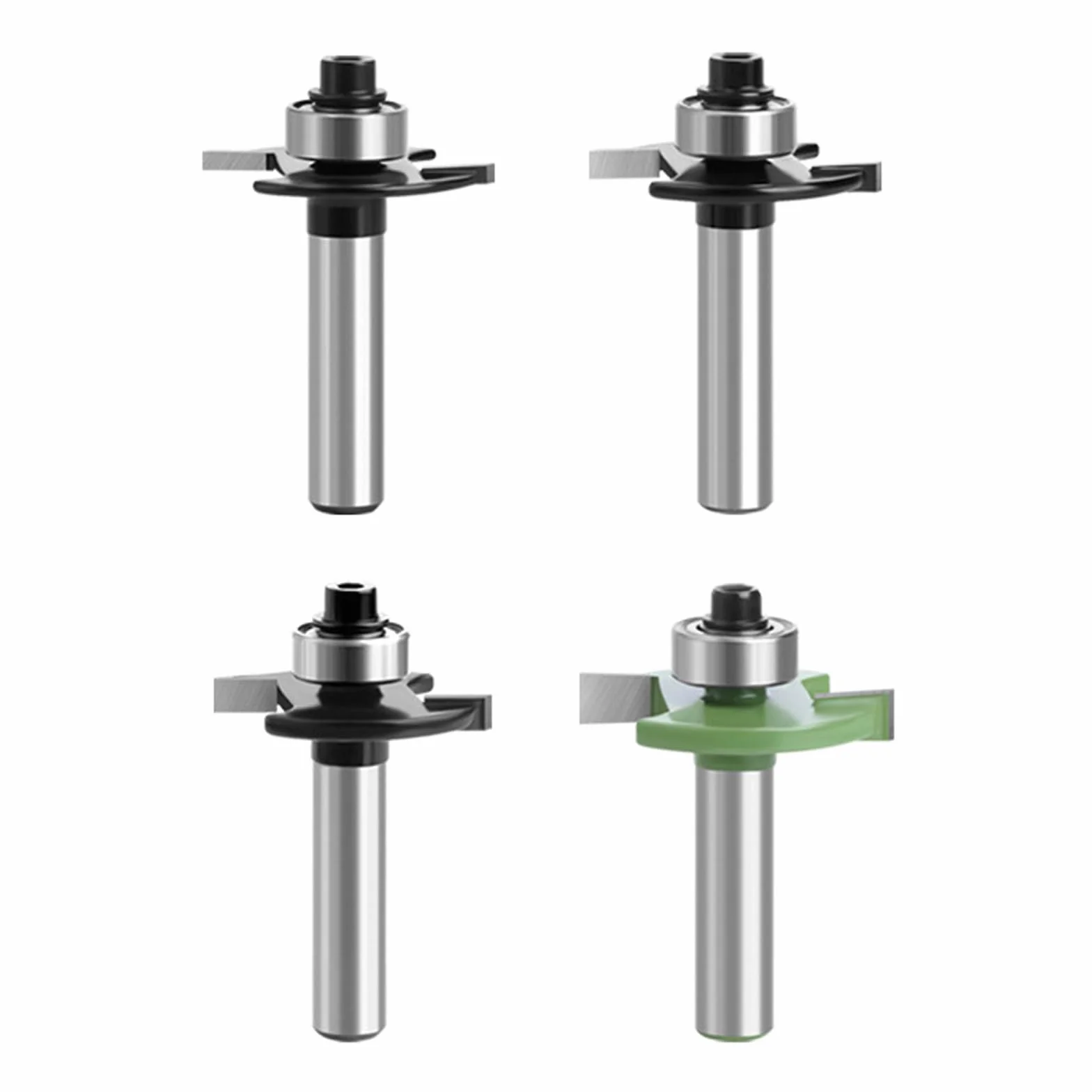 Juego de 4 fresas para trituradora de disco para trituradora de molino de 8 mm, 2 mm, 3 mm, 4 mm, 5 mm, con rodamientos de bolas, herramientas para carpintería, fresa para cortar madera