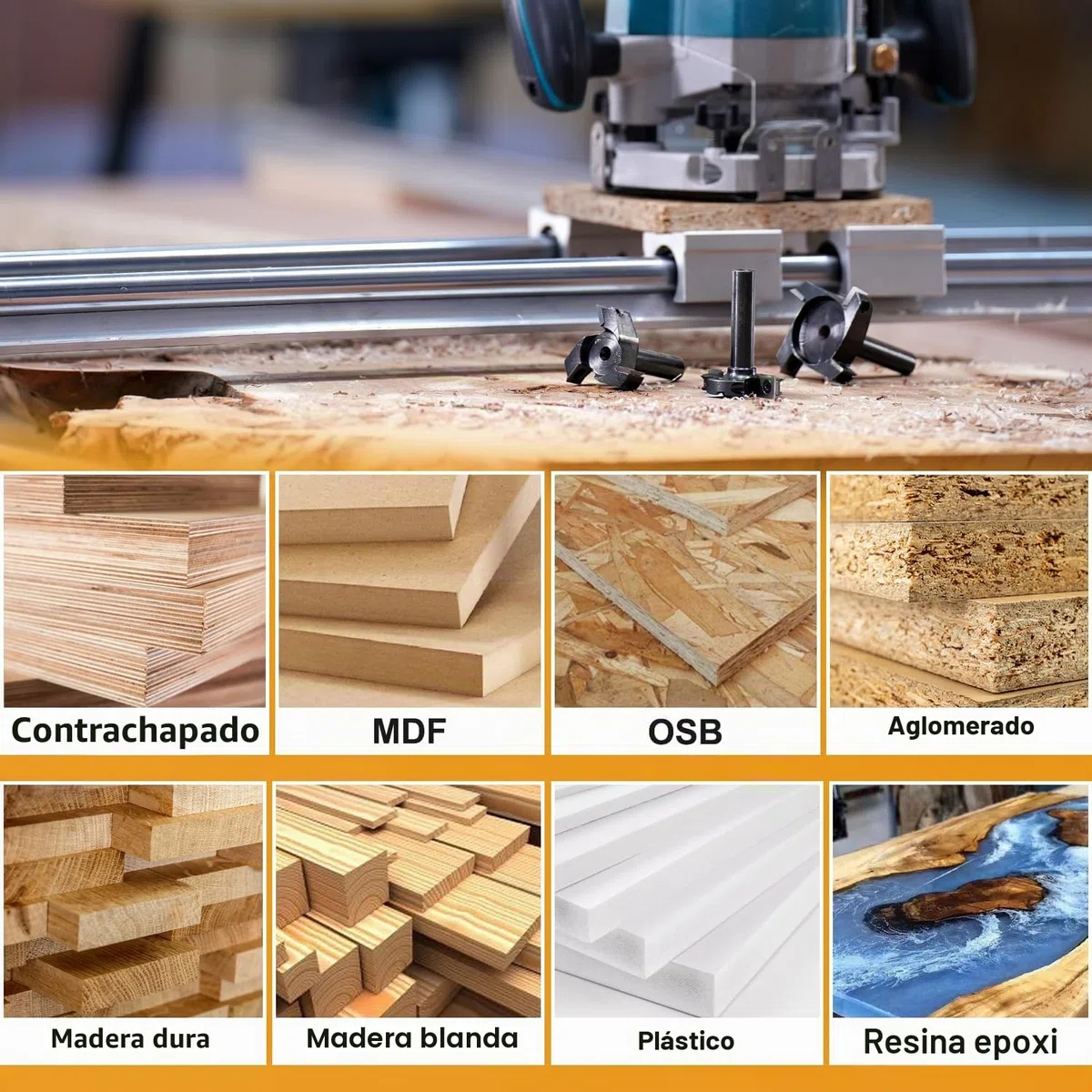 SpeTool Fresadora plana 8 mm eje 40 mm diámetro para fresado superior, 4 flautas CNC, cuchillas de carburo cementado