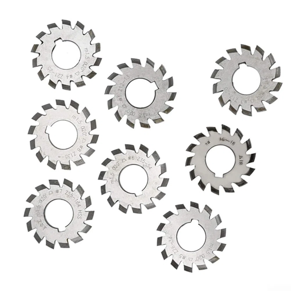 Juego de fresas de engranajes HSS M1.5, orificio de 22 mm, ángulo de presión de 20 °, módulo 1.5 engranajes cónicos para mecanizado de metales CNC