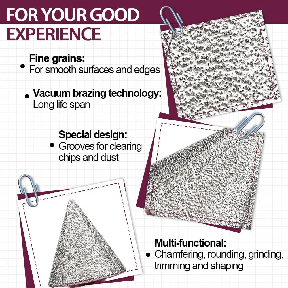 Broca de Chaflán de Diamante 50mm x M14 - Fresa para Biselar Amolar Recortar Agujeros en Cerámica Porcelánico Azulejos Mármol Granito
