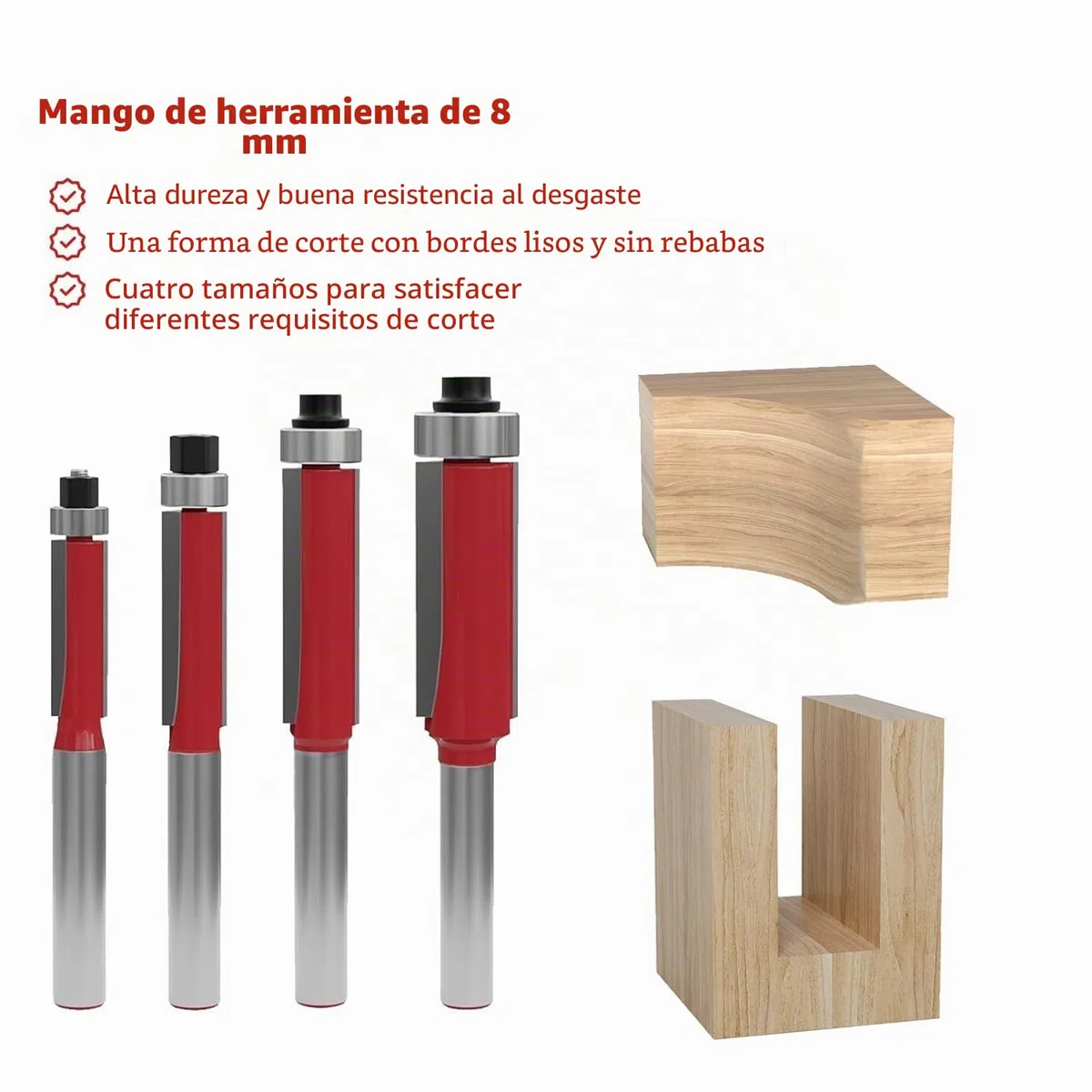 27 piezas de juego de fresas de enrasado de 8 mm con mango, con bits de martillo magnético, rodamientos, llaves, fresas de vástago de 8 mm, herramientas para trabajar la madera, juegos de fresas de