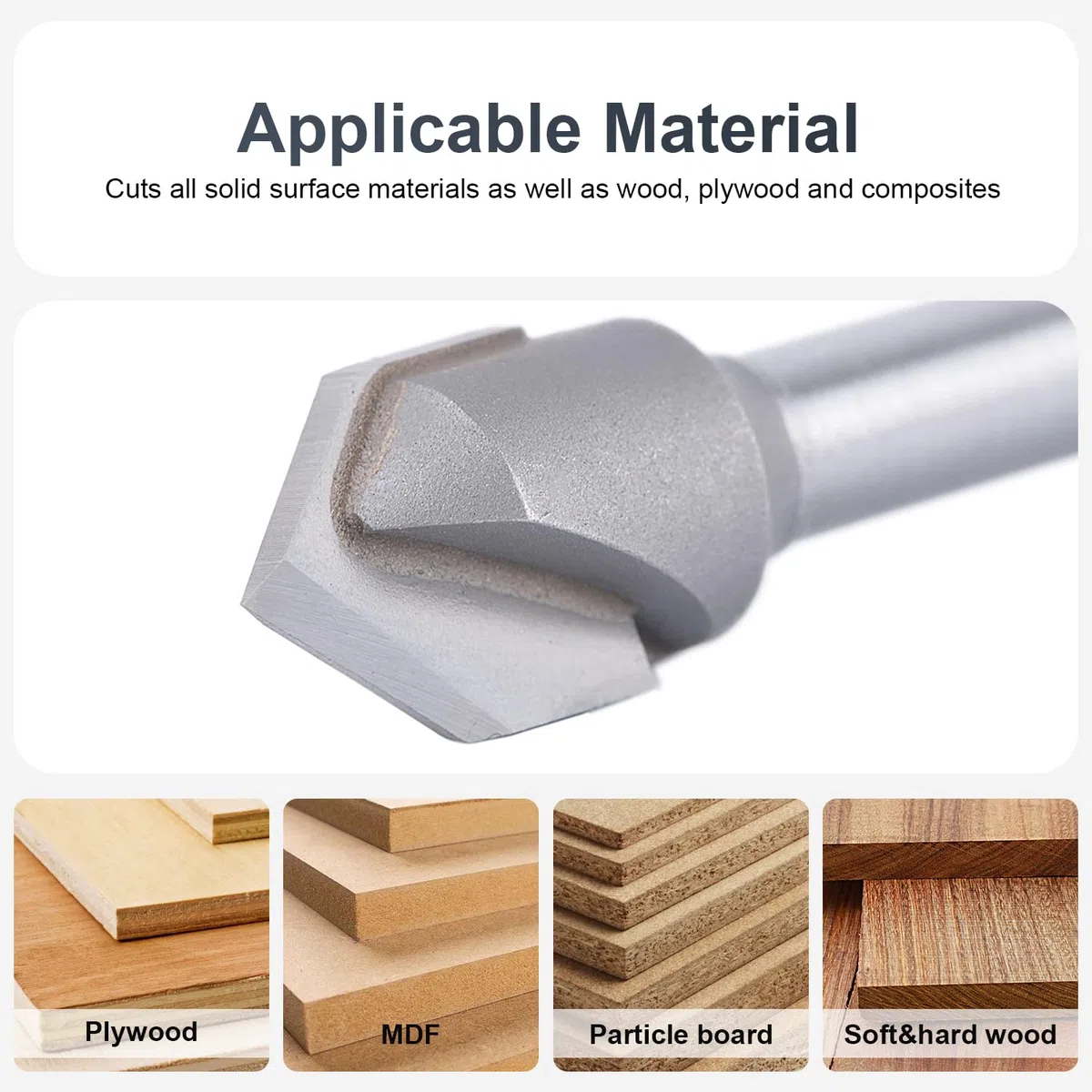 SpeTool Fresa de Chaflán Fresa para Madera 6mm Fresa de Ranura en V Fresa Grabado 90 Grados 2 Filos Carburo Sólido de Tungsteno con TiAlN Revestimiento Fresas de V para CNC para Grabar Chaflanes