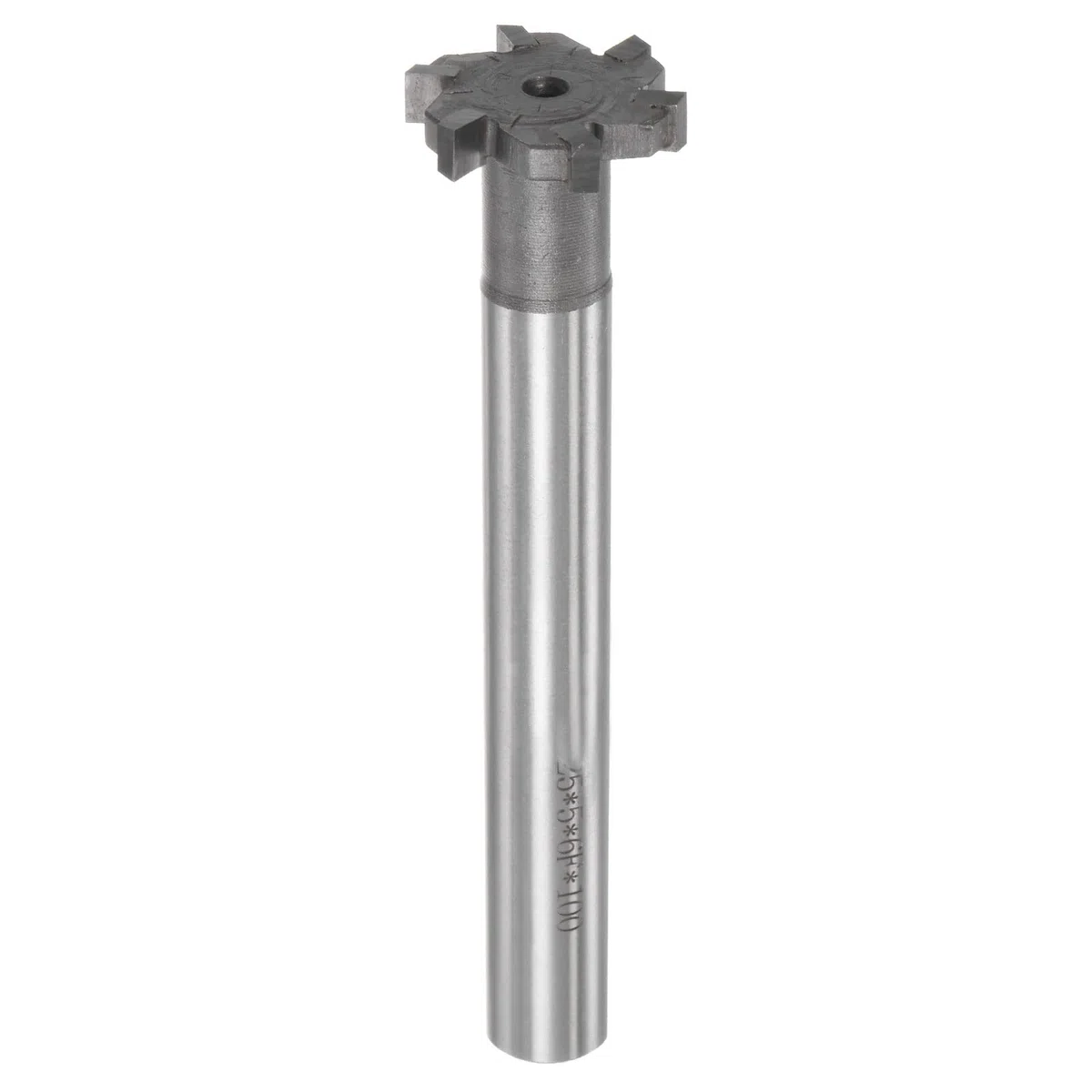 sourcing map Fresas de ranura en T, 5 mm de profundidad, 25 mm de diámetro, 12 mm, punta de carburo de tungsteno, 6 flautas, fresa de extremo de ranura en T para acero inoxidable, cobre y aluminio