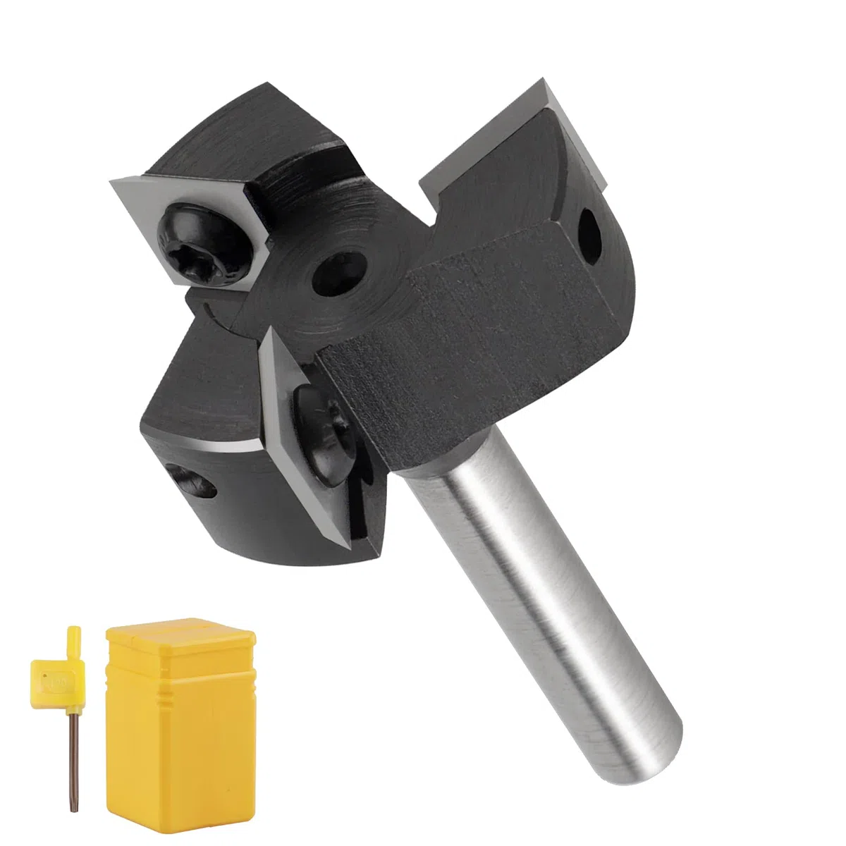 CPROSP Fresa Planadora de 8 mm para Madera Con 39 mm de Diámetro de Corte, 3 Cuchillas para Fresadora, Spoilboard para Alisado y Nivelación Profesional