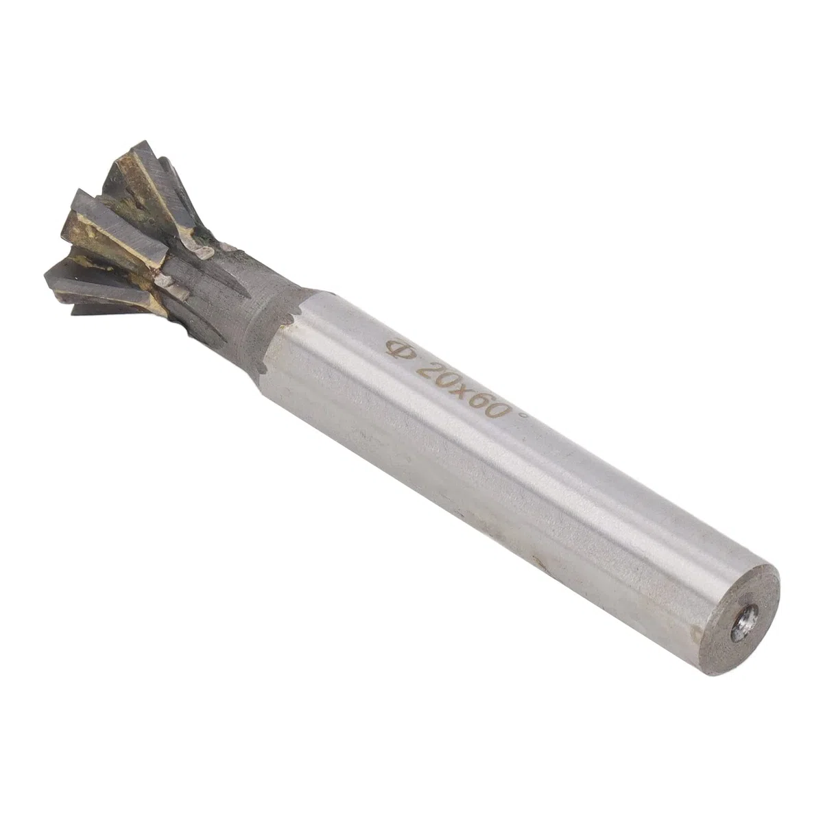 Fresa de Cola de Milano de 60 Grados, Fresa de Cola de Milano de Vástago Recto de Carburo de 20 Mm Y 6 Flautas para Acero Inoxidable Acero Aleado Acero Al Carbono Y Otros Materiales Metálicos