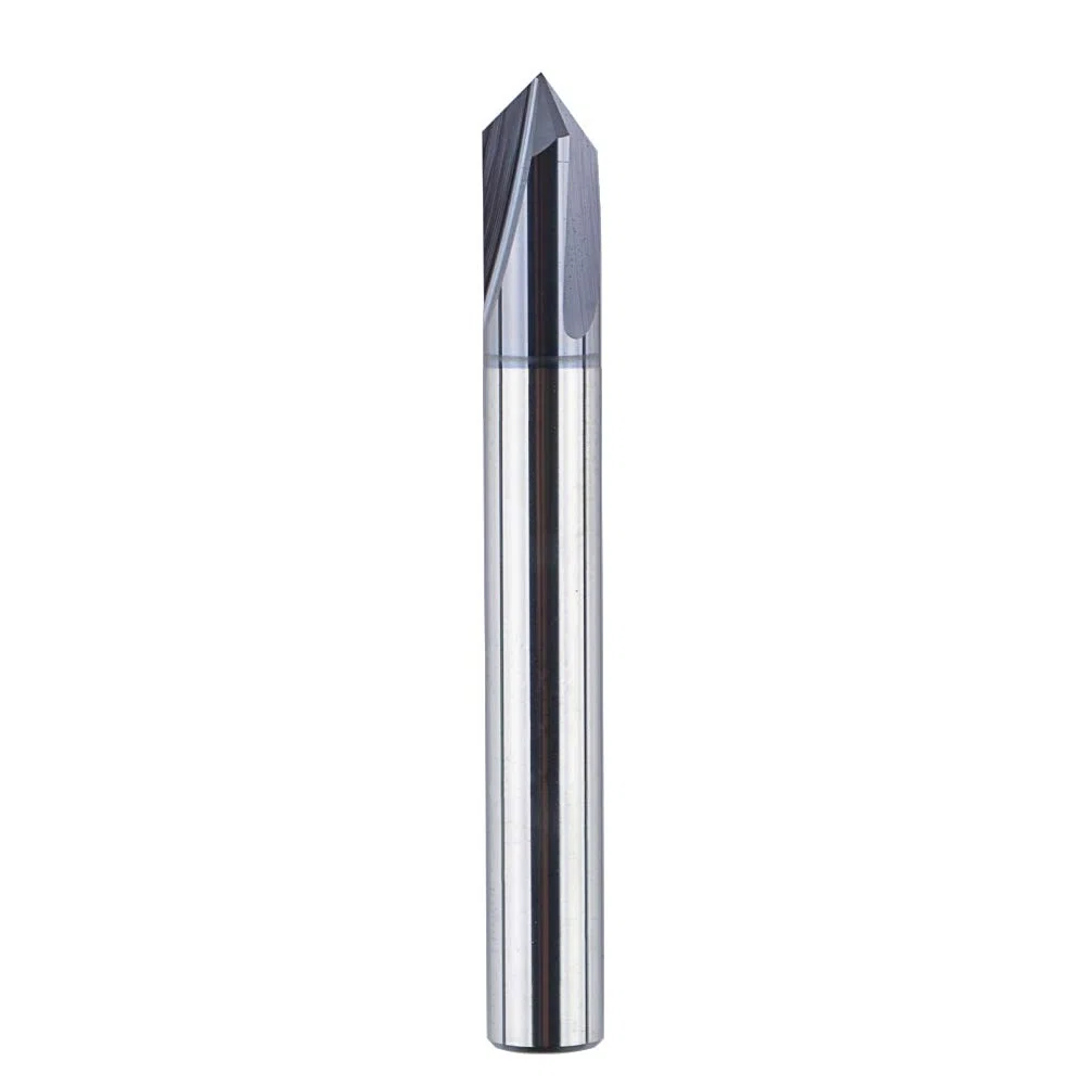 SpeTool Fresa Grabado Fresa para Madera 6mm Fresa 90 Grados Fresa Chaflan Fresas de V 3 Filos Carburo Sólido de Tungsteno con TiAlN Revestimiento para CNC Fresa de Ranura en V para Chaflanes Grabar