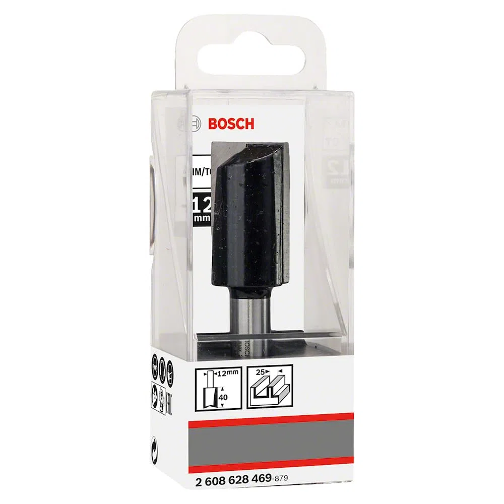 Bosch 2 608 628 469 - Fresas de ranurar - 12 mm, D1 25 mm, L 40 mm, G 81 mm (pack de 1)