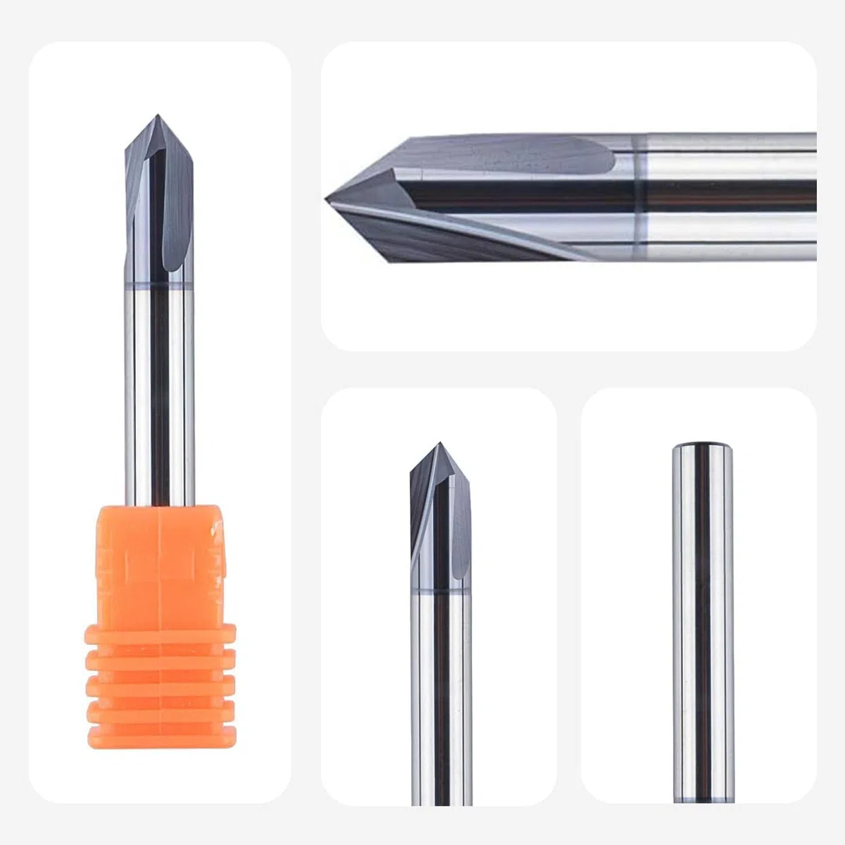 SpeTool Fresa Grabado Fresa para Madera 6mm Fresa 90 Grados Fresa Chaflan Fresas de V 3 Filos Carburo Sólido de Tungsteno con TiAlN Revestimiento para CNC Fresa de Ranura en V para Chaflanes Grabar