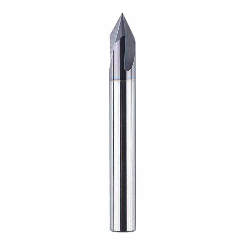 SpeTool Fresa Chaflan Fresa para Madera 6mm Fresa Grabado Fresa de Ranura en V Fresa 60 Grados 3 Filos Carburo Sólido de Tungsteno con TiAlN Revestimiento Fresas de V para CNC para Grabar Chaflanes
