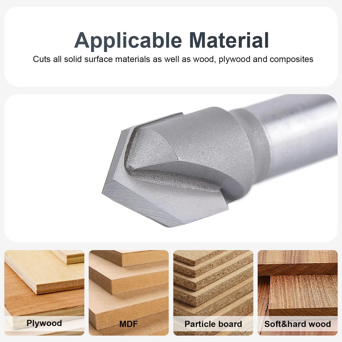 SpeTool Fresa de Chaflán Fresa para Madera 8mm Fresa de Ranura en V Fresa Grabado 90 Grados 2 Filos Carburo Sólido de Tungsteno con TiAlN Revestimiento Fresas de V para CNC para Grabar Chaflanes
