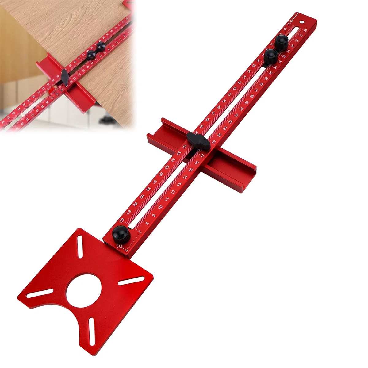 Fresadora de fresado ajustable de aluminio, placa de inserción de radio de 90 mm hasta 370 mm, compás de fresado, accesorios para herramientas de fresado