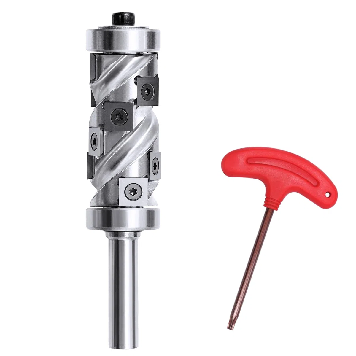 Fresa de enrasar indexable 12mm oveja, 30mm diámetro de corte fresa de ranurar en espiral copia router, fresa de enrasar router con rodamiento de bolas fresa de madera para el procesamiento de bordes