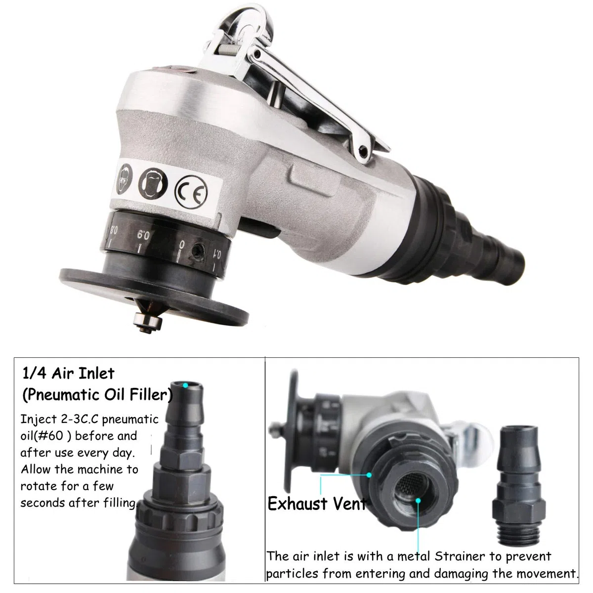 Mini máquina de corte de chaflán Aire comprimido, velocidad de ralentí: 30000 rpm, capacidad de chaflán: C0.1-C1.5, profundidad ajustable: 0.1 mm-0.9 mm, para borde recto/circular