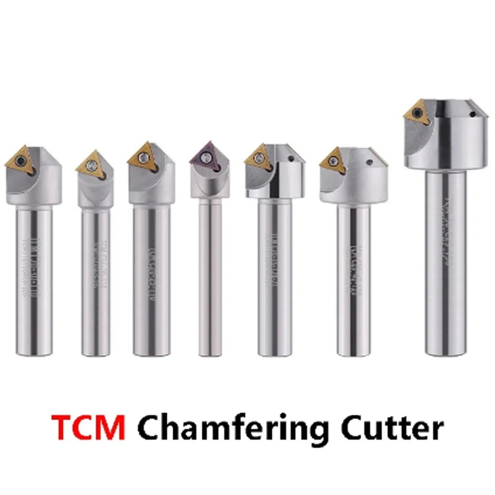 Fresas para chaflanes，Fresas para madera TCM herramienta de chaflán de 45 grados 12 16 20 Mm C20-40-120 torno CNC fresa de acero de tungsteno fresa de extremo de inserción de carburo TCMT(C16 20 110)