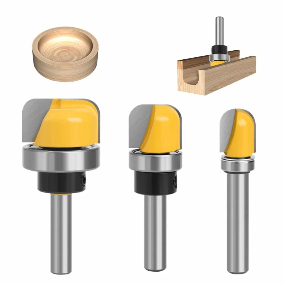 3 piezas de fresa redonda de 8 mm para cuenco y bandeja, fresa redonda de 8 mm, fresa hueca, para la herramienta de corte, herramientas de carpintería