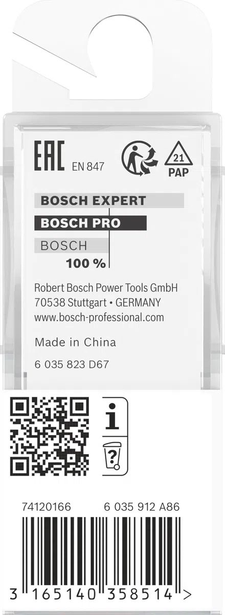 Bosch Professional 2 608 628 390 - Fresas de ranurar - 8 mm, D1 20 mm, L 25 mm, G 56 mm (pack de 1), Negro, Acero Inoxidable