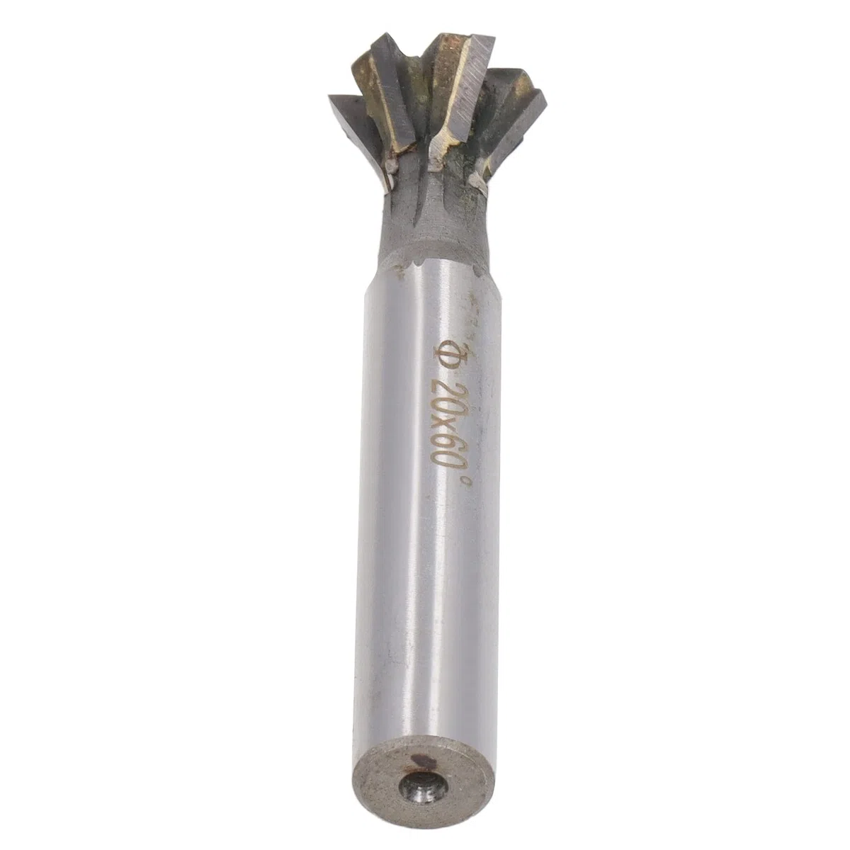 Fresa de Cola de Milano de 60 Grados, Fresa de Cola de Milano de Vástago Recto de Carburo de 20 Mm Y 6 Flautas para Acero Inoxidable Acero Aleado Acero Al Carbono Y Otros Materiales Metálicos