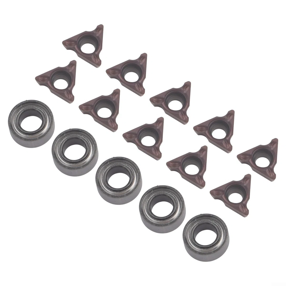 Juego de repuesto de cabezal de corte triangular para mini máquinas de biselado neumáticas con cuchillas de acero de tungsteno y rodamientos adicionales
