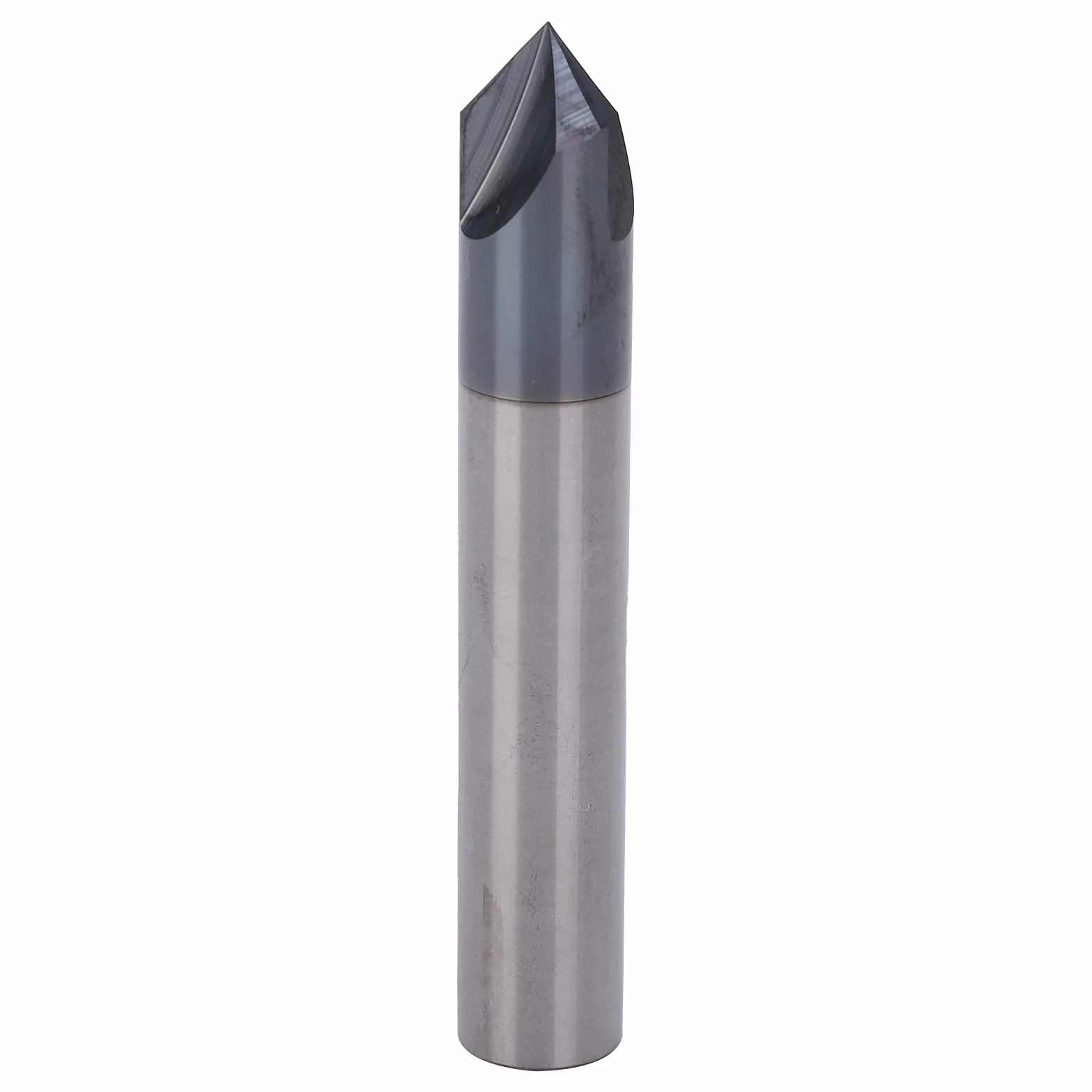 Fresa de Extremo de Chaflán, 3 Flautas, Broca de Corte de Acero de Tungsteno de 90 °, Herramienta de Tallado de Pulido CNC para Cobre de Aluminio, Molinos de Chaflán (D8*90°*60L)