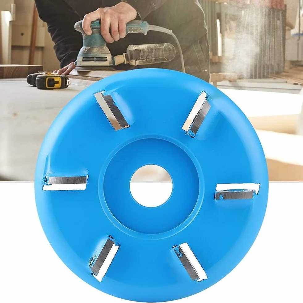 Fdit Seis Dientes Talla de Madera Disco Fresa Fresa Disco carpintería Placa de té Herramienta de Talla Pala de carpintería Pala Talla de Madera Mesa de té