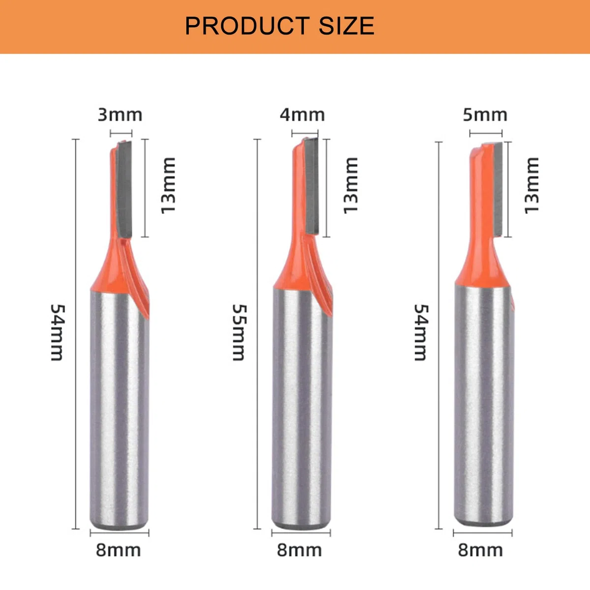 3 Piezas Fresas Para Madera Vástago 8mm Fresa De Madera Fresa Para Enrutador Fresas Para Metal Fresa De Fresadora Para Madera Para Trabajar La Madera, 3 mm, 4 mm, 5 mm
