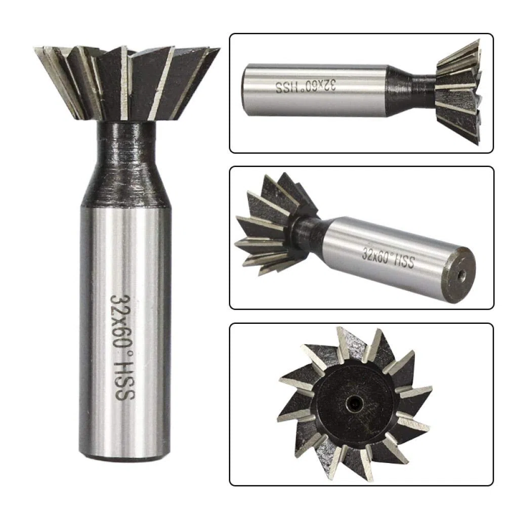 Fresa de cola de milano 45 55 60 grados HSS Fresas de extremo de acero de alta velocidad CNC Máquina de enrutador Bit cortador de metal herramienta de ranurado-12x45 grados