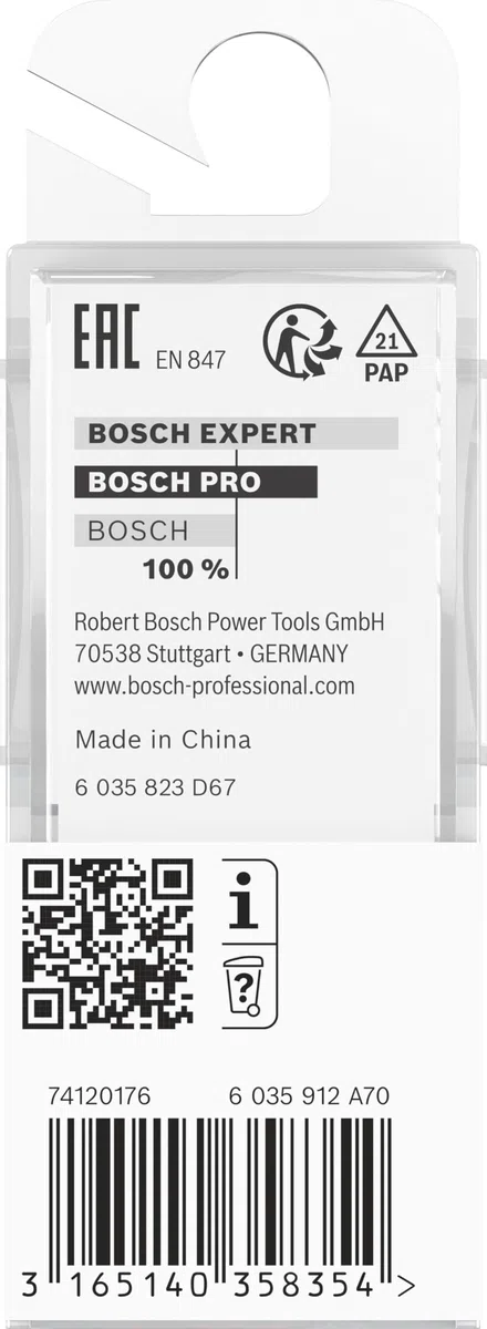 Bosch 2 608 628 374 - Fresas de ranurar - 8 mm, D1 12 mm, L 32 mm, G 62 mm (pack de 1)