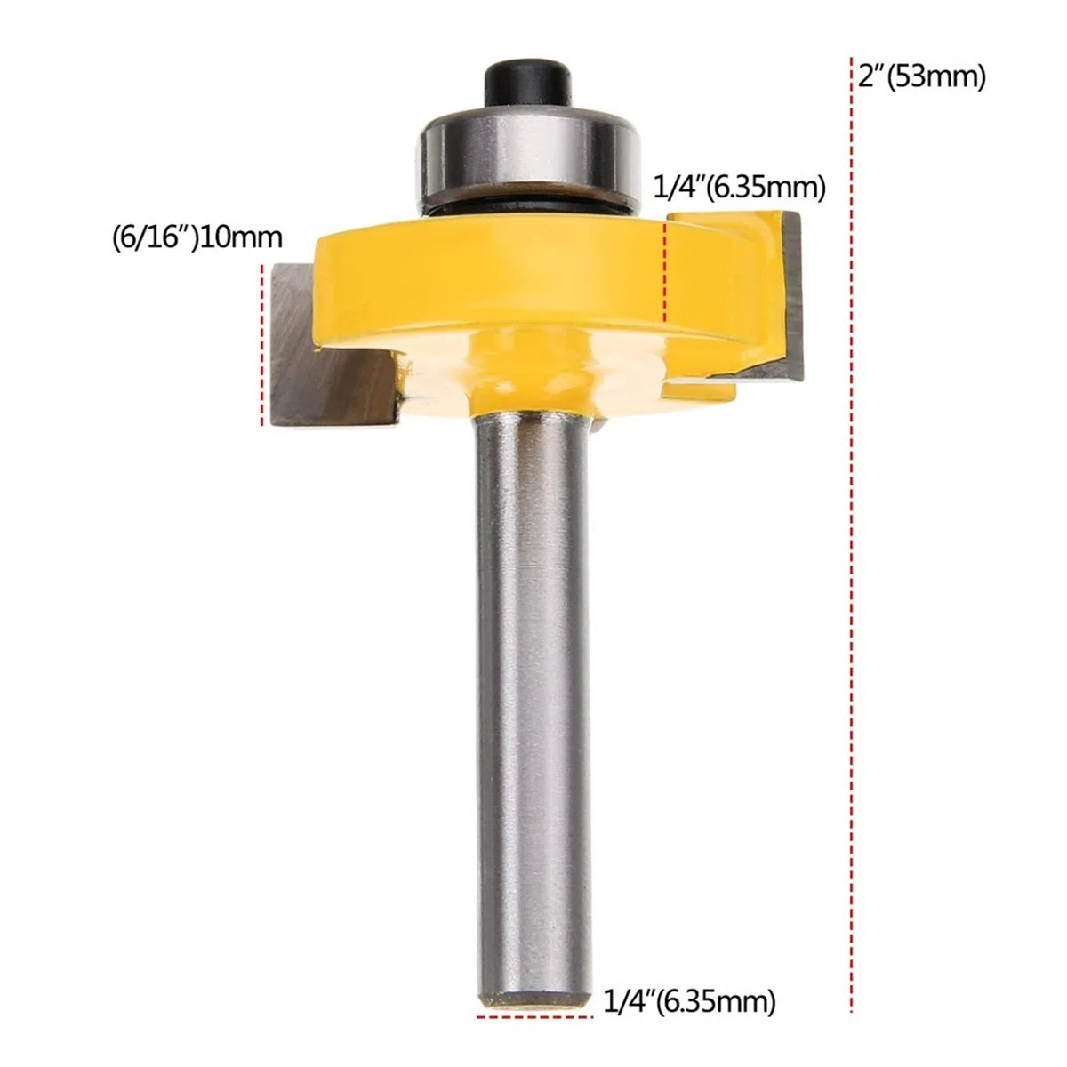 Cortador de fresado de hardware 1 pieza de 1/4 "Shank Fresing Cutter 3/8" T-Slot Ranura Groove Cutter Cutter Head Cortador de molienda de carpintería