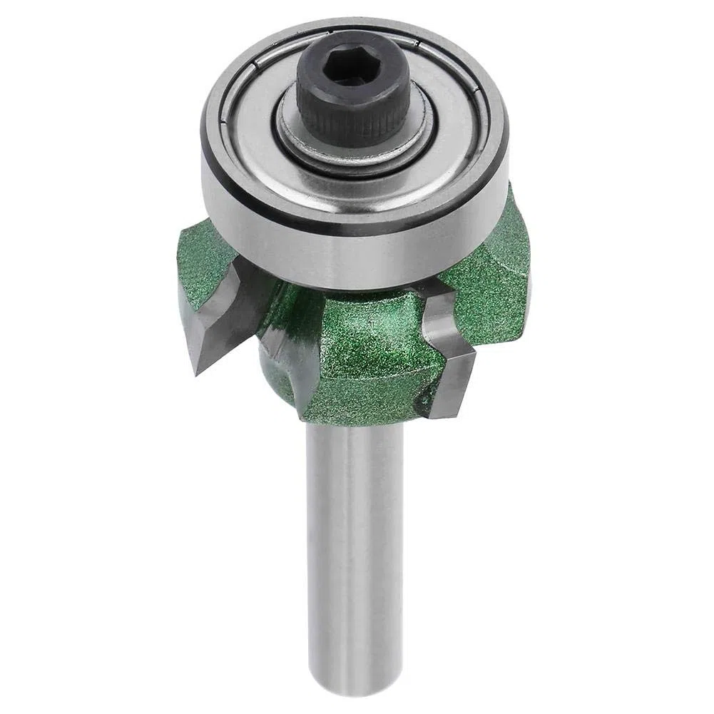 R1 / R2 / R3 Fresa para trabajar la madera 4 dientes Recorte Cortador Edge Trimmer Router Bit Tungsten Steel para recortar después del borde de la banda(1/4 * R2)