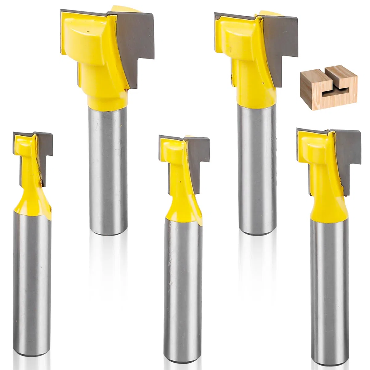 Fresa de 5 piezas, vástago de 8 mm, fresa de ranura, fresa fresadora, fresadora de madera, fresa ranurada, juego de fresa para carpintería, herramienta de carpintería