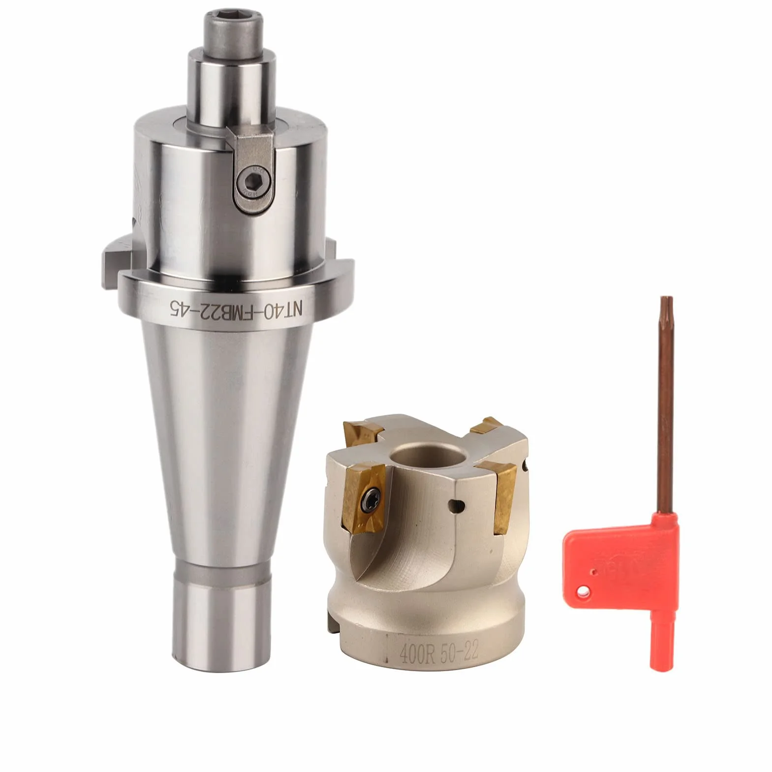 Fresa de extremo indexable NT40-FMB22 Porta mandril de boquilla BAP400R-50-22-4T Fresa de alta precisión APMT1604 Plaquitas de carburo para fresadoras(#1)