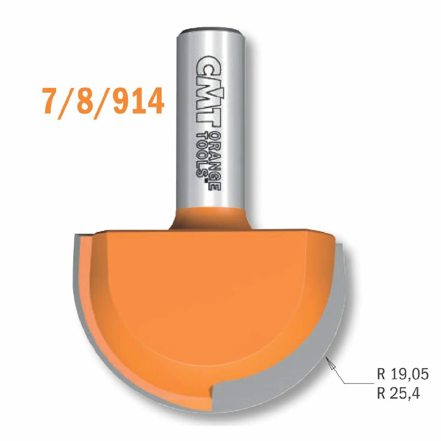CMT ORANGE TOOLS 914.690.11 Fresa de radio convexo R9,5mm D19mm I31,7mm L73mm SØ12mm