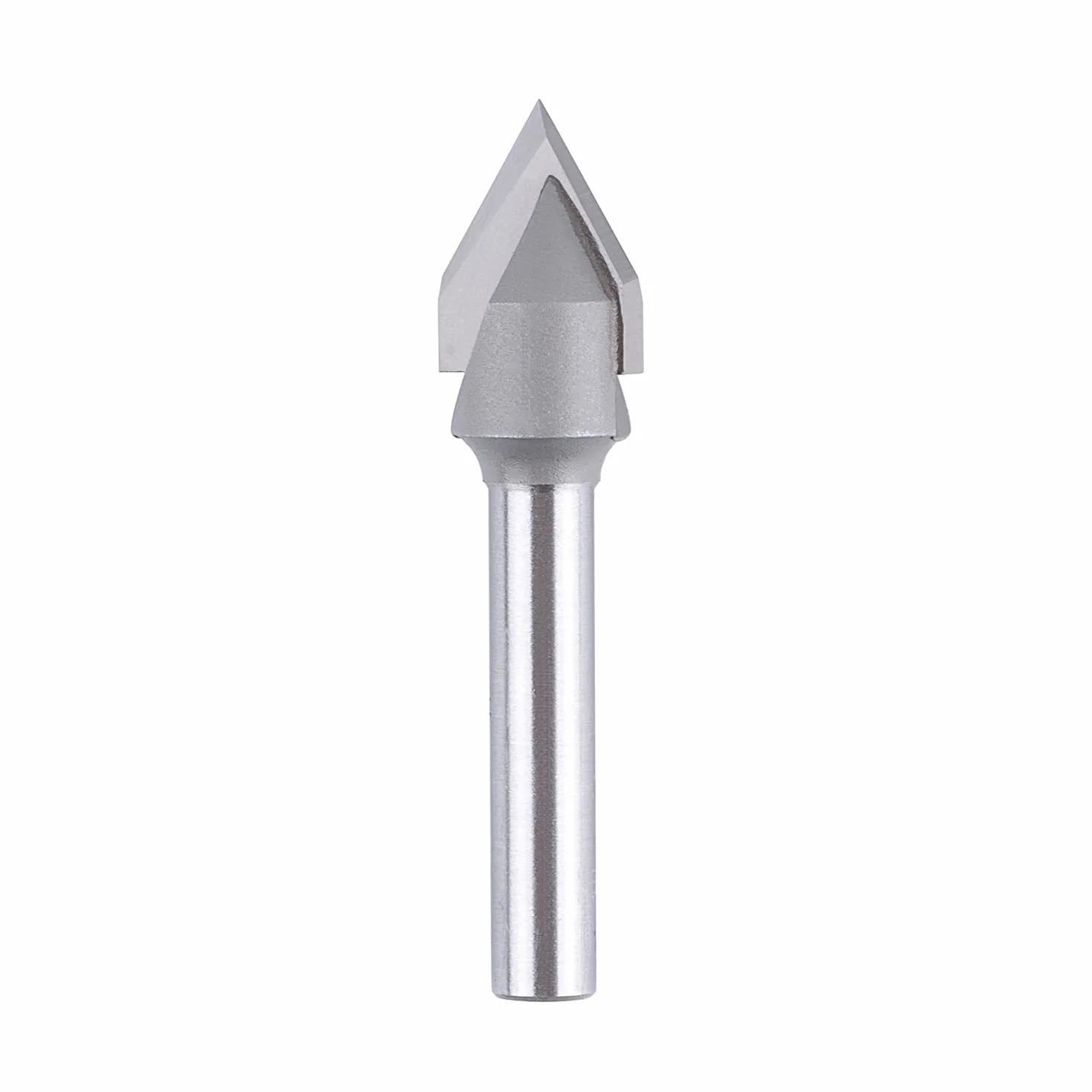 SpeTool Fresa Chaflan Fresa para Madera 6mm Fresa Grabado Fresa de Ranura en V Fresa 60 Grados 2 Filos Carburo Sólido de Tungsteno con TiAlN Revestimiento Fresas de V para CNC para Grabar Chaflanes