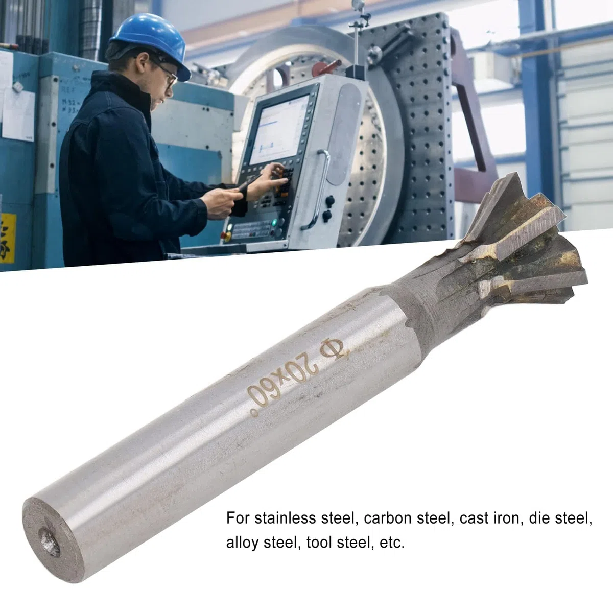 Cortador de Milán de 6 Flautas para Acero Inoxidable y Acero al Carbono Herramienta de Corte en Carburo de Tungsteno con Ángulo de 60 Grados