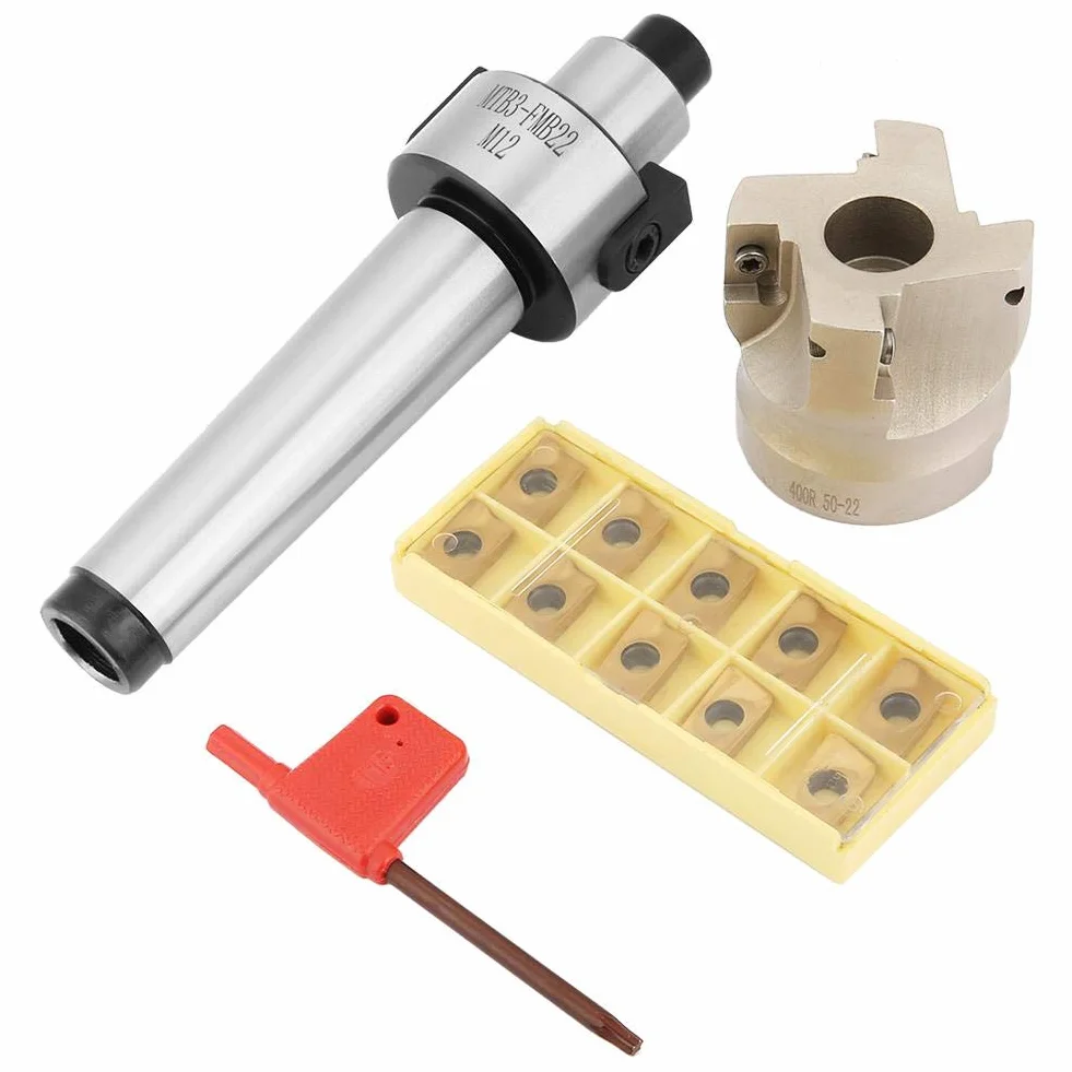 400R-50-22 Fresa de fresa frontal, MT3-FMB22 Extensión del soporte 10 piezas APMT1604 Insertos de carburo CNC