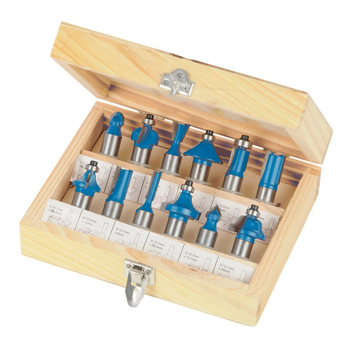 Silverline Tools 763555 - Juego de fresas TCT 1/2', 12 pzas (1/2')